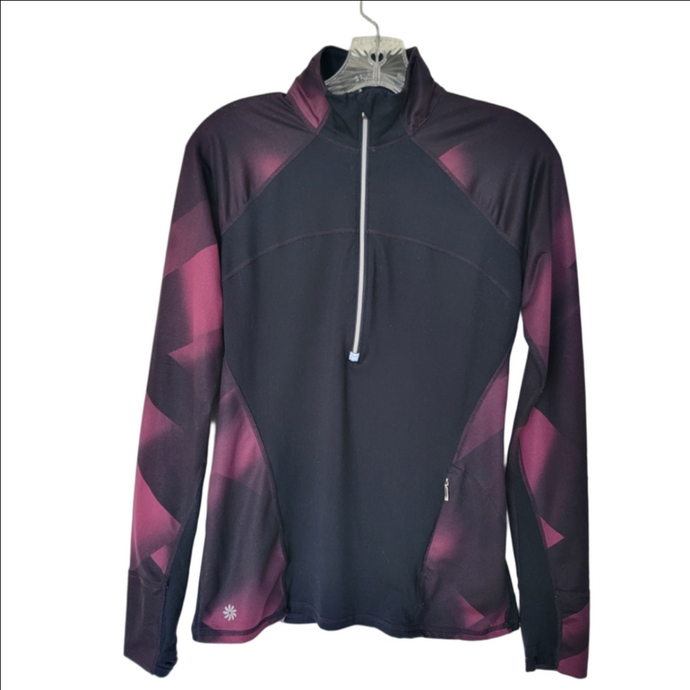 Athleta Black and Purple Athletic Top